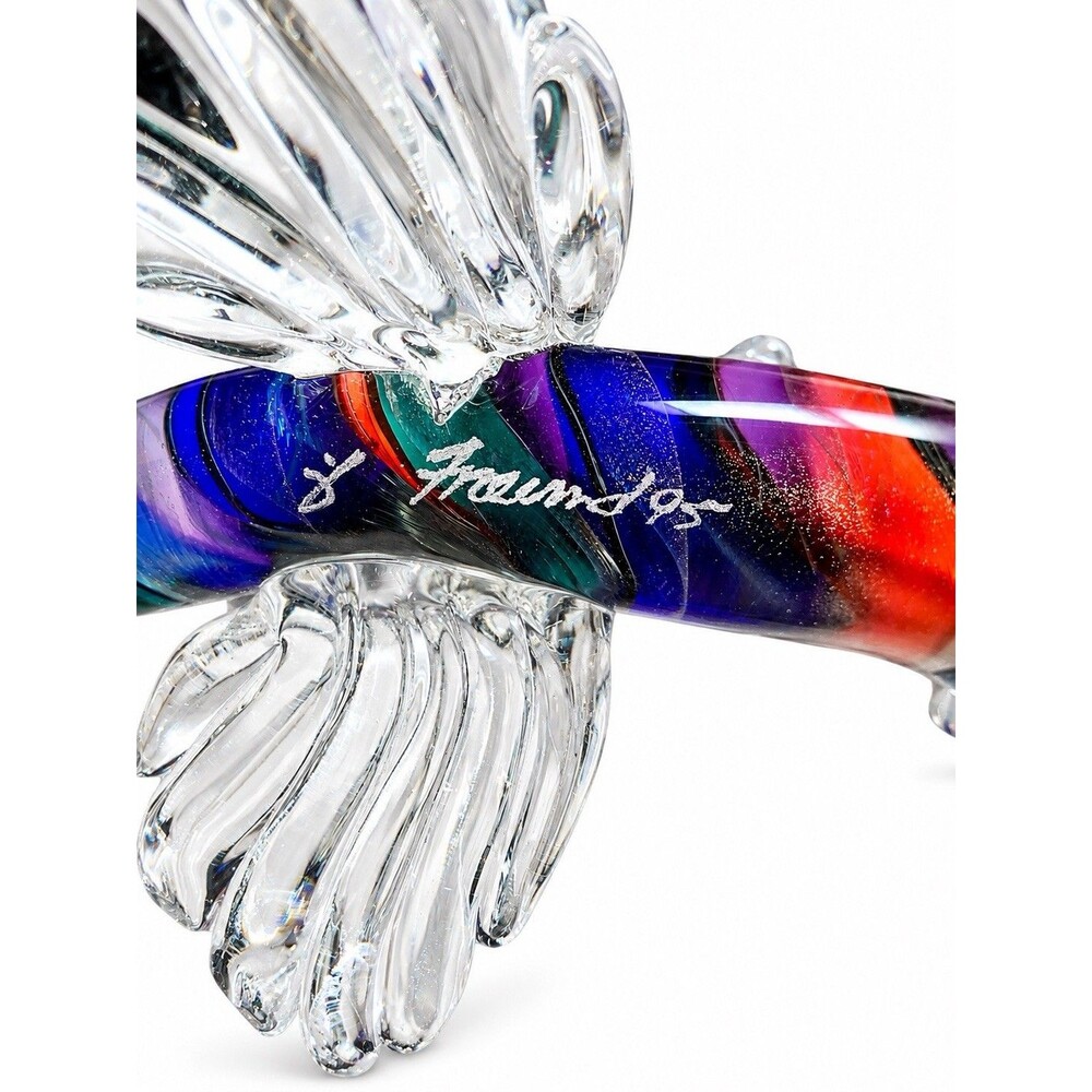 Bruce Freund Signed Art Glass Fish Sculpture Multicolor Hand Blown Glass 8.5” - Picture 4 of 4